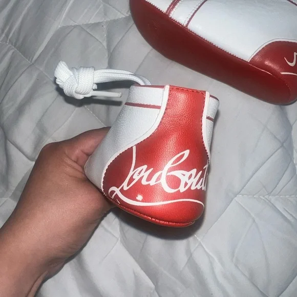 Christian Louboutin Red and White Baby Walkers leather